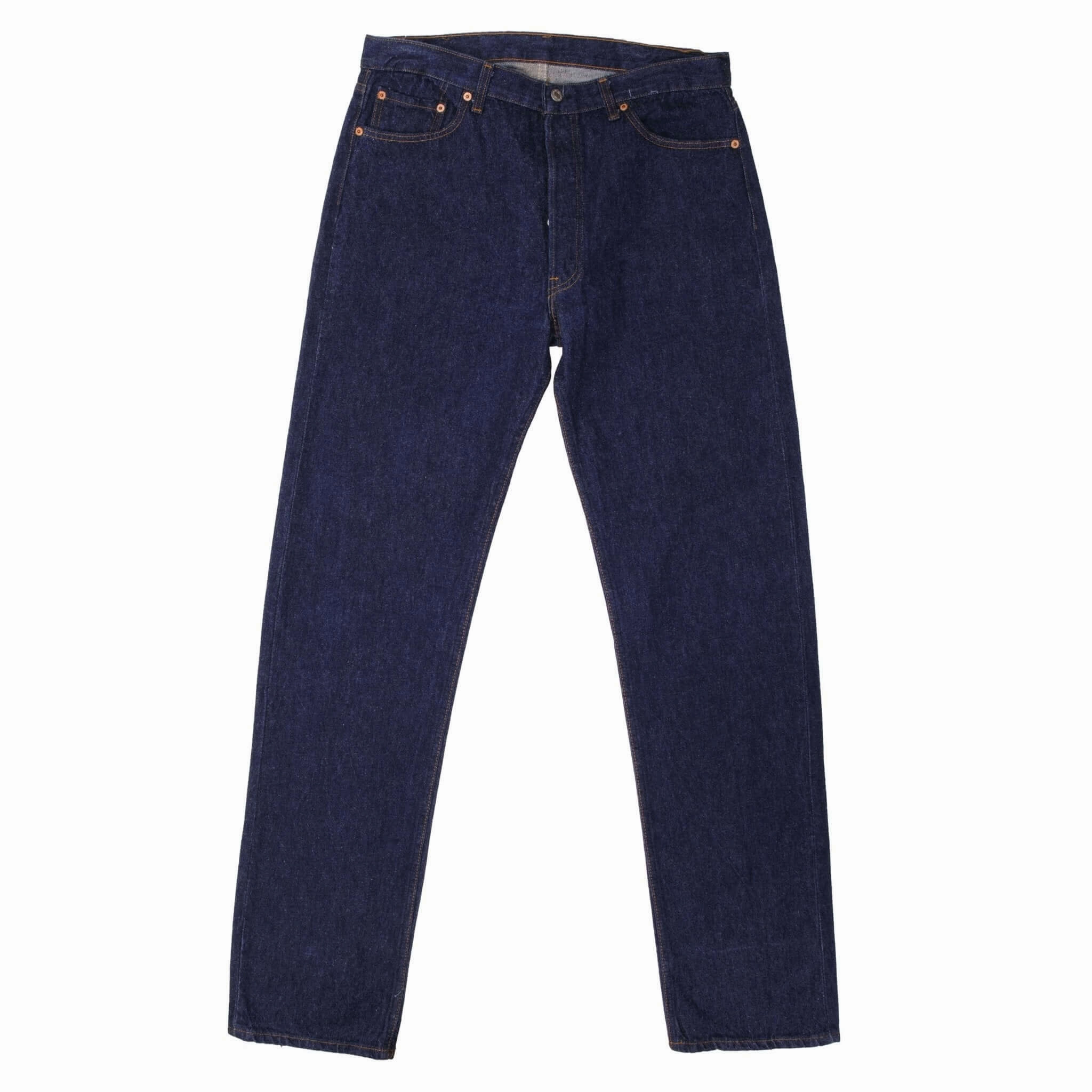 VINTAGE LEVIS 501 INDIGO DARK WASH JEANS 1980S SIZE 35X36 MADE IN USA Flattering Fit Outfit Combo