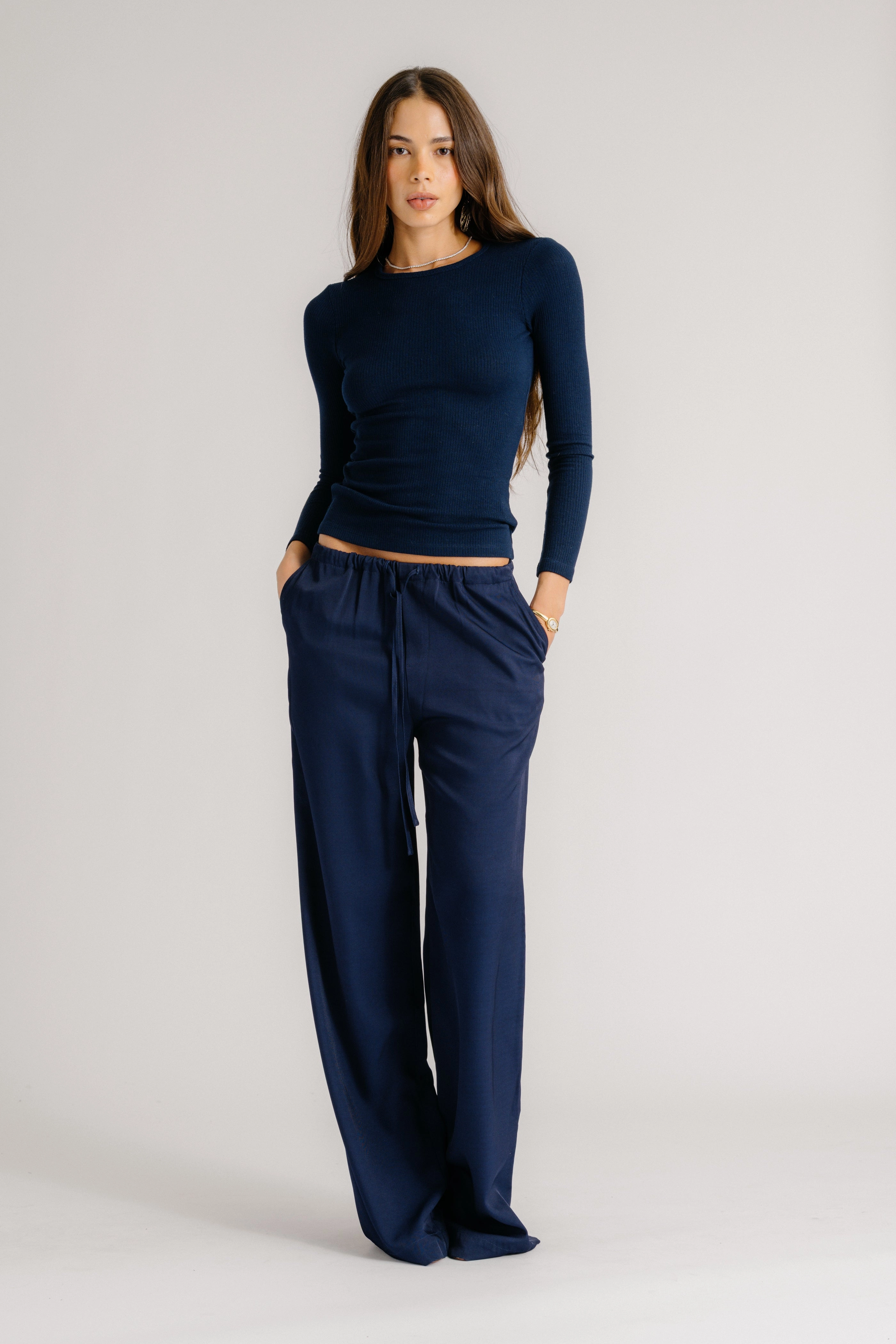 Thermal Regulating Fabric Multi-Purpose Wear GEMMA PULL ON STRAIGHT LEG PANT | MIDNIGHT NAVY