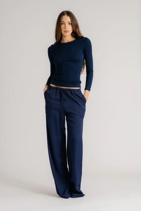 Thermal Regulating Fabric Multi-Purpose Wear GEMMA PULL ON STRAIGHT LEG PANT | MIDNIGHT NAVY
