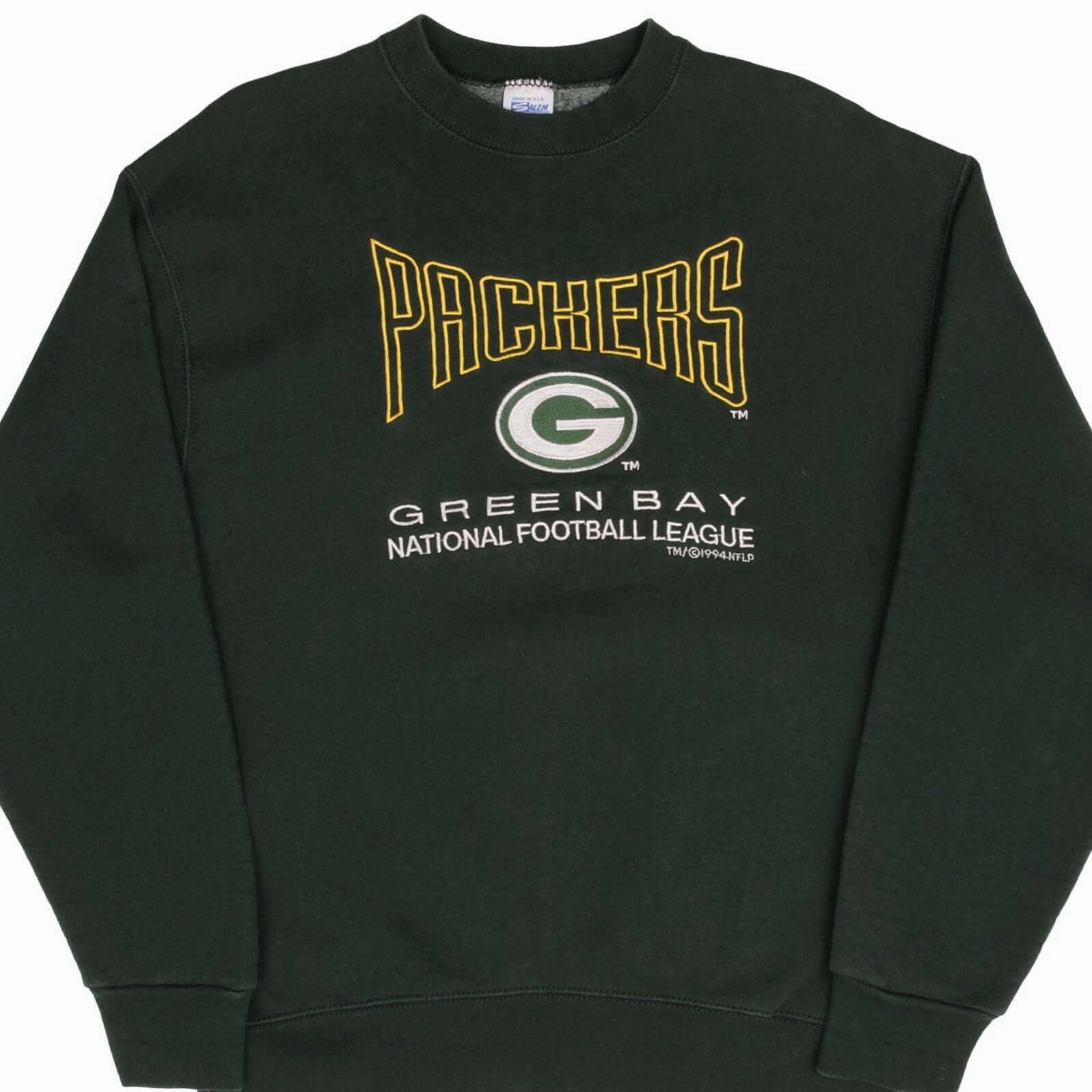 product couple connection VINTAGE NFL GREEN BAY PACKERS 1994 GREEN SWEATSHIRT SIZE LARGE MADE IN USA