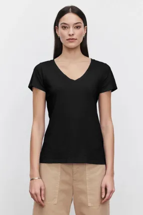 Best Seller Lilith Cotton Slub V-Neck Tee