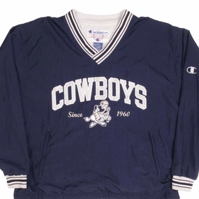 VINTAGE NFL CHAMPION DALLAS COWBOYS PULLOVER JACKET 1990S SIZE LARGE family trip Reflective details