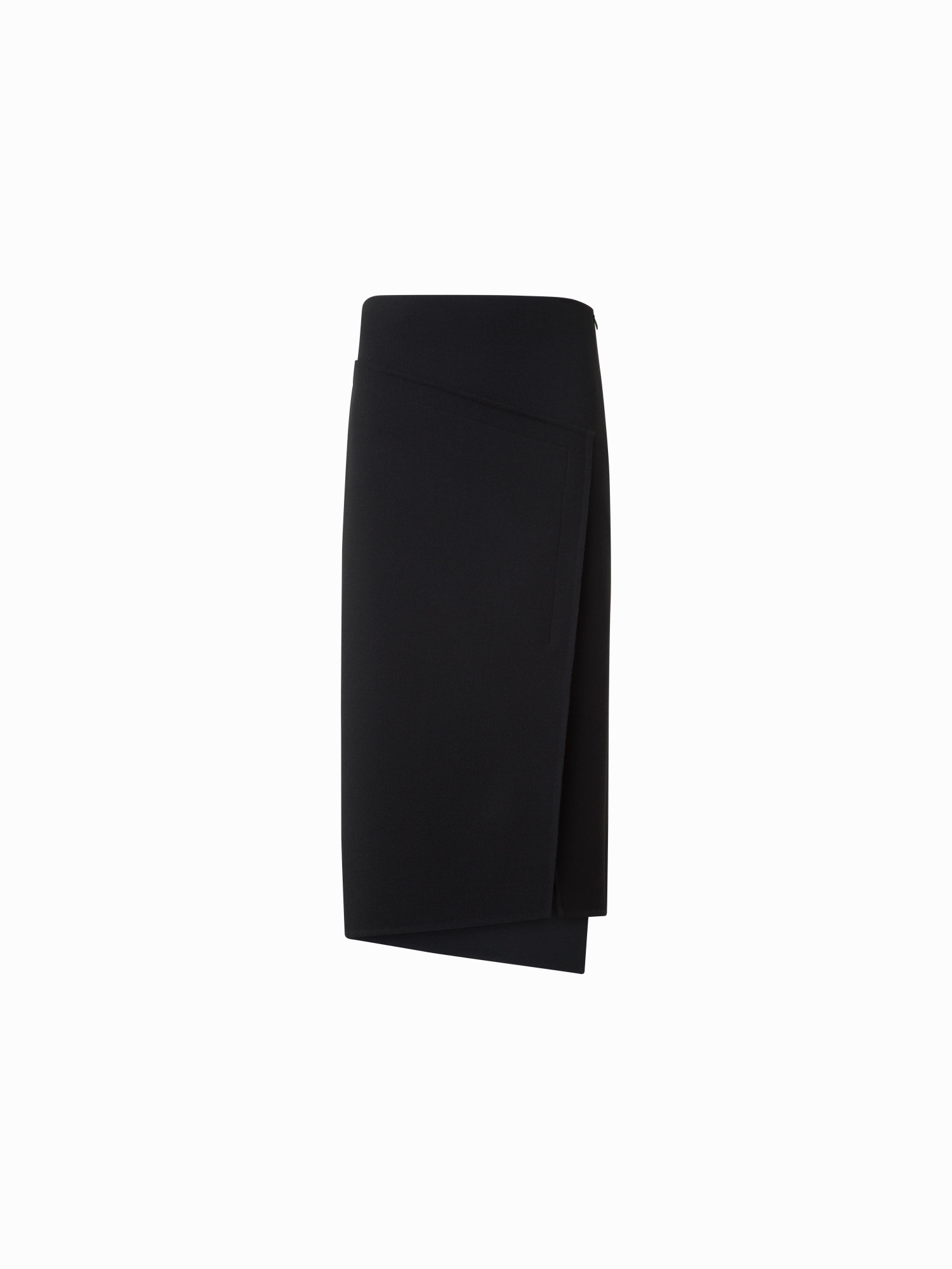 Photoshoot Ready Long Asymmetrical Skirt in Wool Double-Face