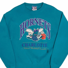 Chic Design Patchwork VINTAGE NBA CHARLOTTE HORNETS SWEATSHIRT 1990S LARGE MADE USA