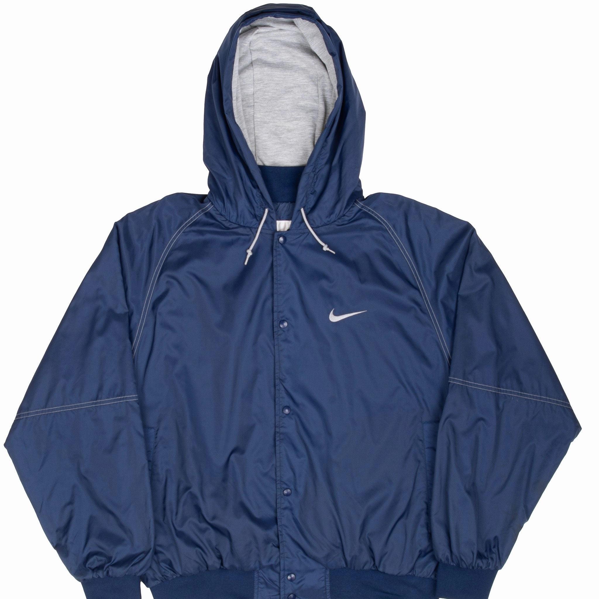 VINTAGE NIKE SPELLOUT BLUE WINDBREAKER JACKET 1990S LARGE Adventure Ready Wear