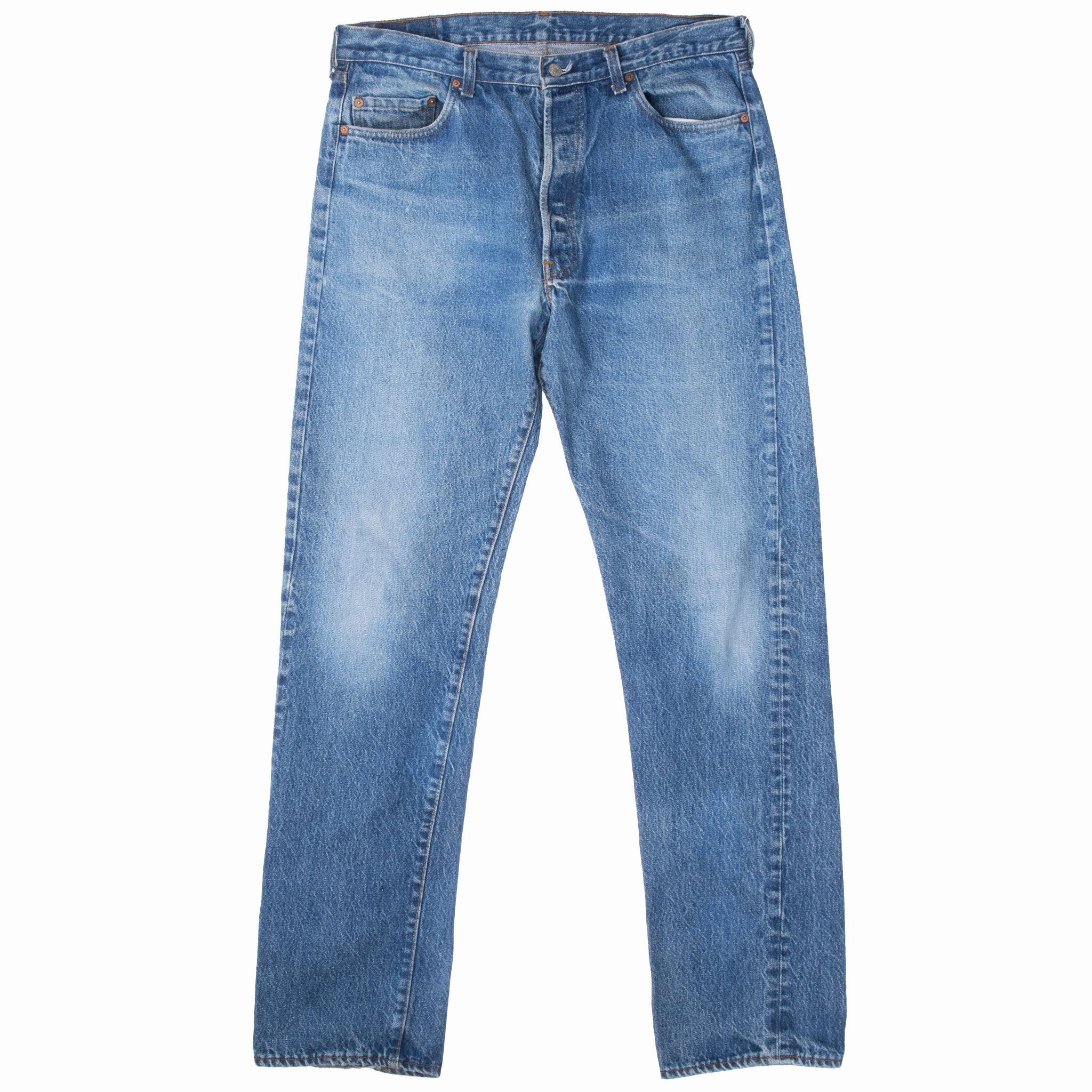 Built For Life Weekend Style Modern VINTAGE LEVIS 501 INDIGO BLUE JEANS 1980S SIZE 35X34 MADE IN USA