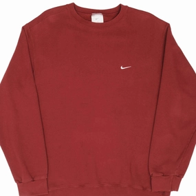 VINTAGE RED BURGUNDY NIKE CLASSIC SWOOSH SWEATSHIRT 2000S SIZE LARGE Comfy Basics tropical print