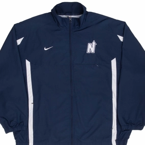 VINTAGE NIKE CLASSIC SWOOSH BLUE WINDBREAKER JACKET 2000S SIZE XL HighNeck Active Wear Protection