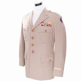 VINTAGE US ARMY UNIFORM OFFICER DRESS JACKET PATCH POST WW2 SIZE 42 Warm Outer Layer