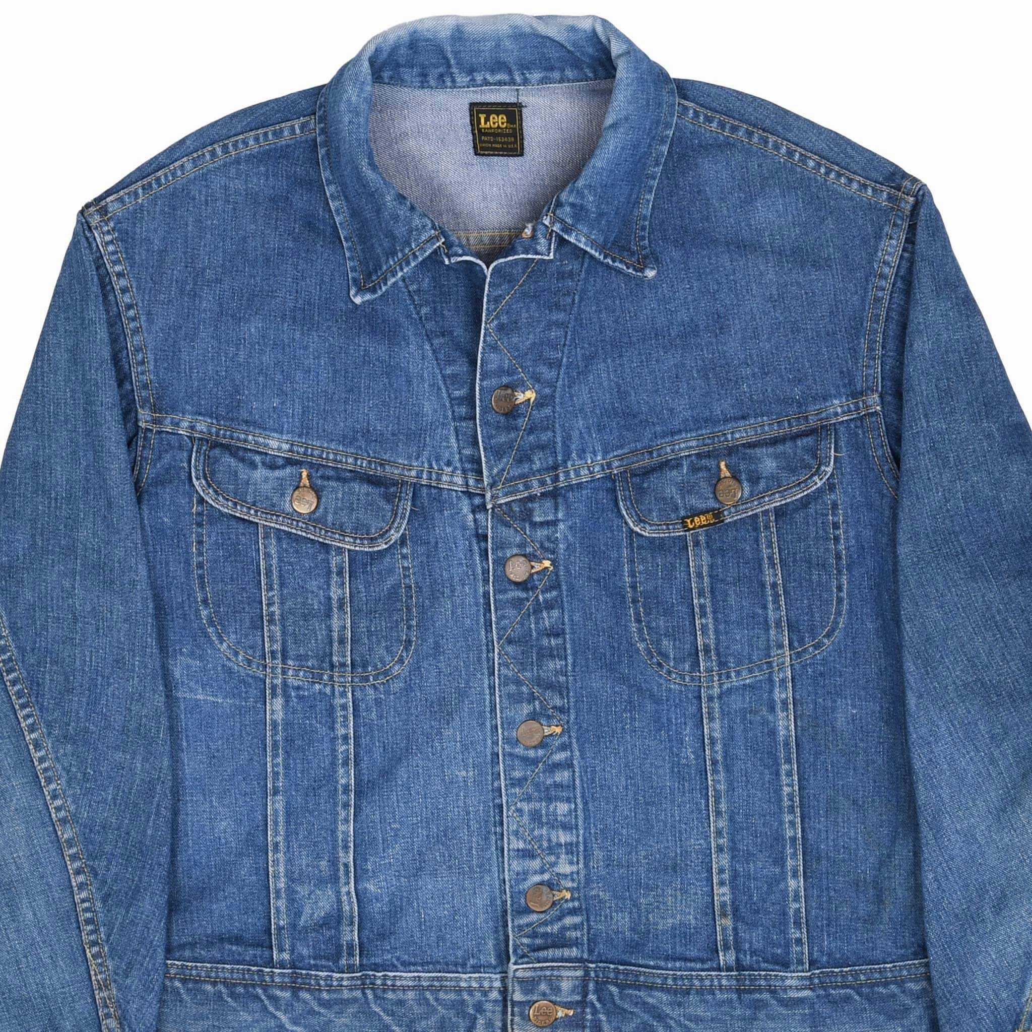 VINTAGE LEE RIDERS POCKETS DENIM JACKET 1970S SIZE 46 MADE IN USA Chilly Wear Casual Edge