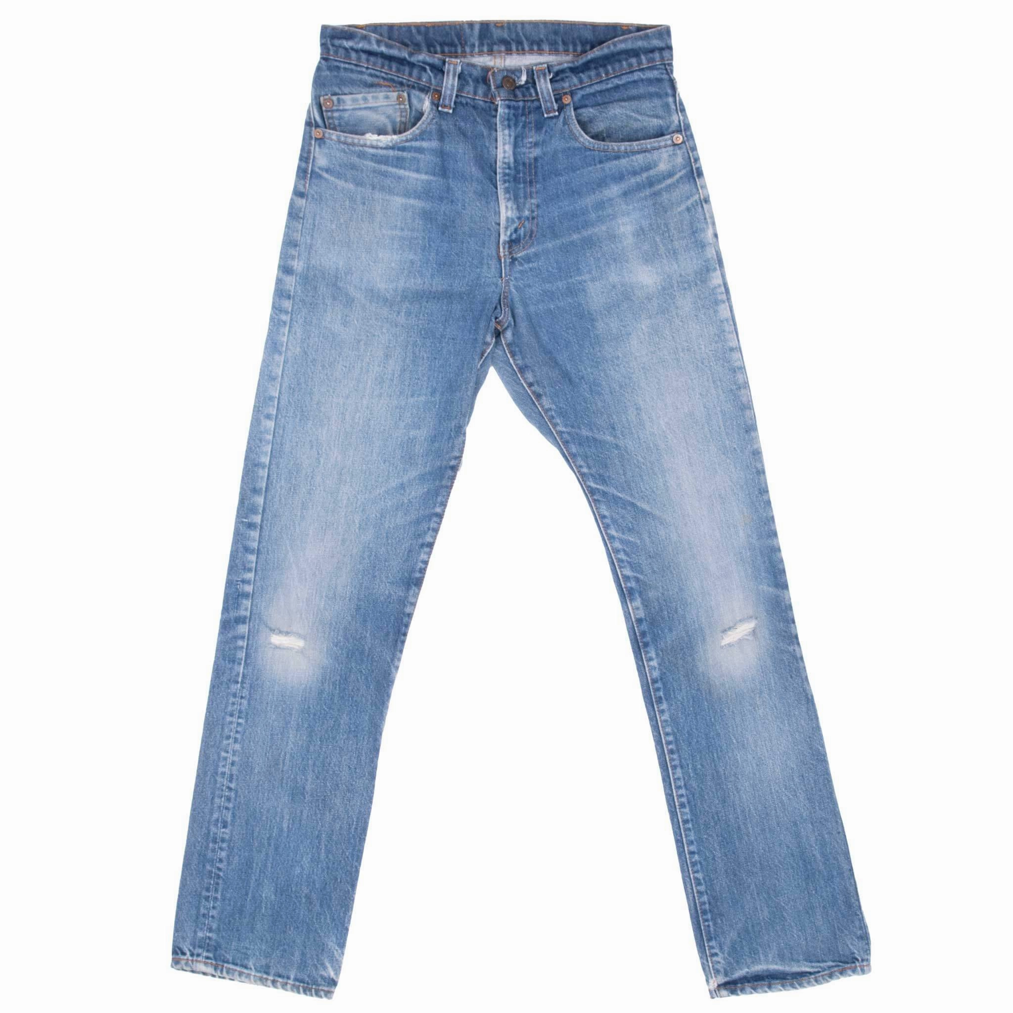 VINTAGE LEVIS 505 INDIGO JEANS 1980S SIZE L29 W30 MADE IN USA One For All