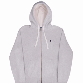 VINTAGE RALPH LAUREN FULL ZIP CLASSIC GREY HOODIE SWEATSHIRT 1990S MEDIUM Stylish Look