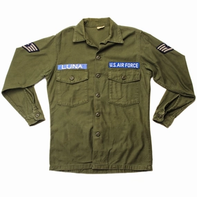 Timeless Relaxed VINTAGE US AIR FORCE UTILITY SHIRT P-64 P64 1967 VIETNAM WAR SIZE 14 1/2 X 31 WITH PATCHES