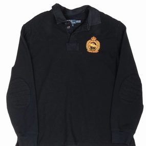 product quilted lining comfort product customization options VINTAGE POLO RALPH LAUREN BLACK RUGBY POLO SHIRT 1990S 2XL