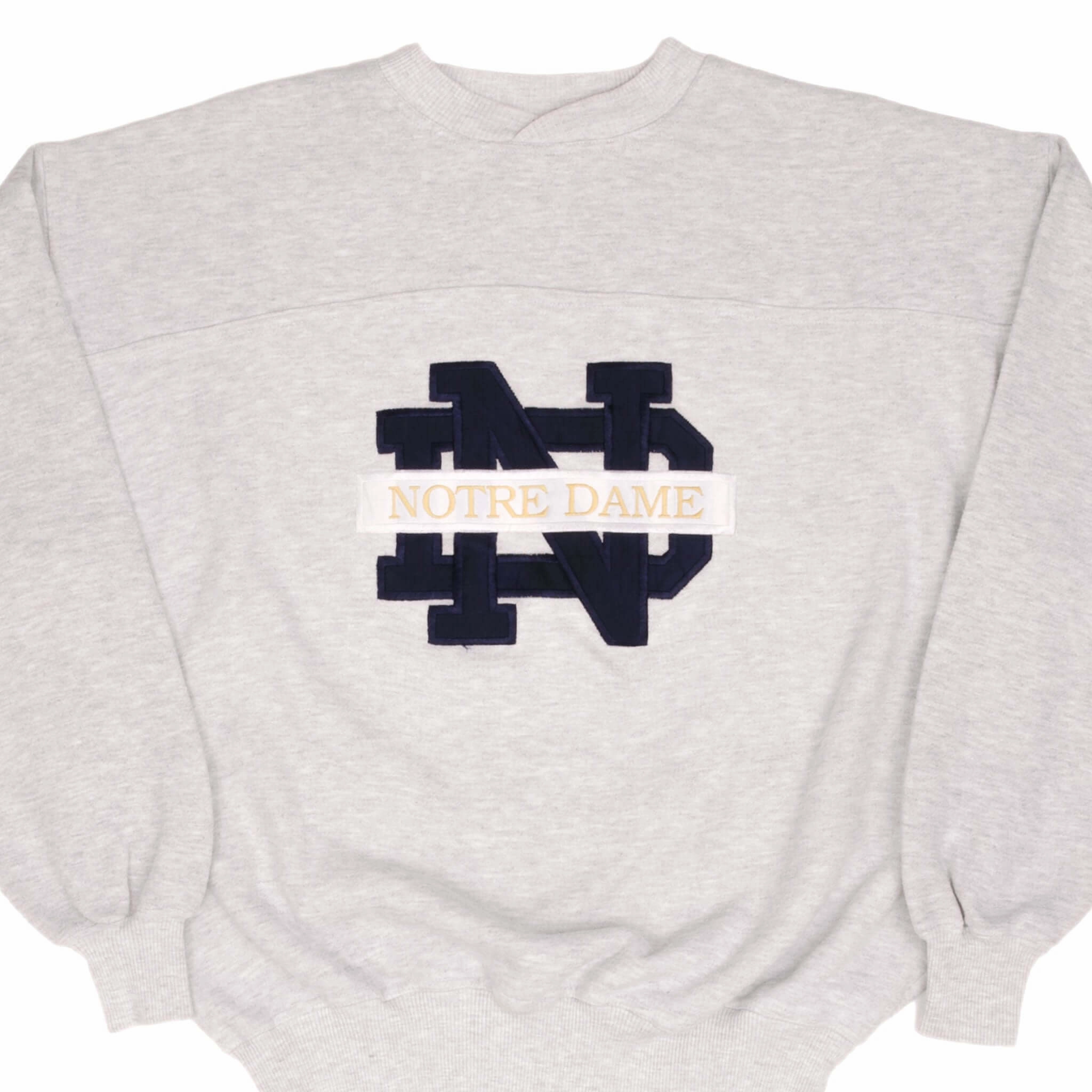 Simple Look VINTAGE NCAA NOTRE DAME UNIVERSITY IRISH SWEATSHIRT 1990S SIZE LARGE