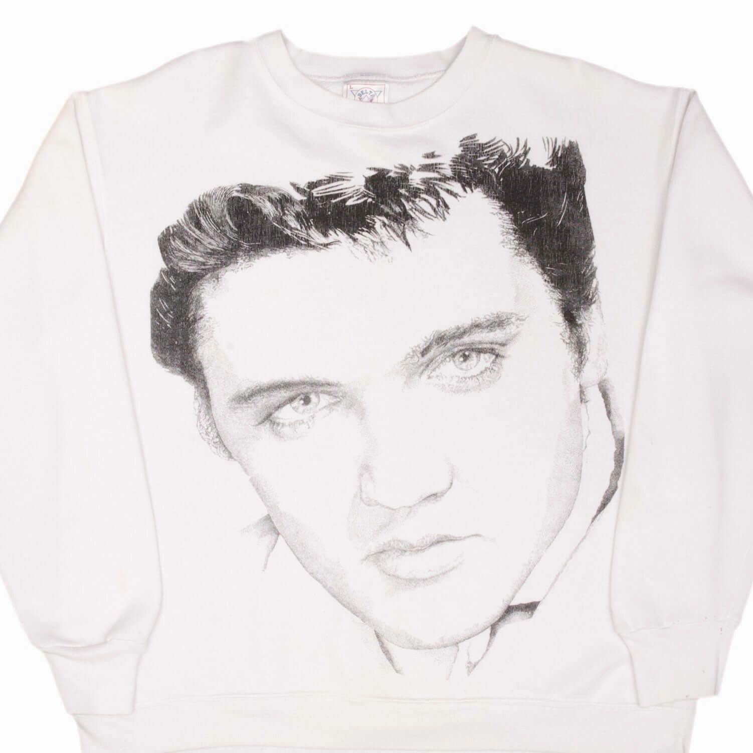 VINTAGE ELVIS PRESLEY 1990S WHITE SWEATSHIRT SIZE LARGE MADE IN USA suitable for casual events