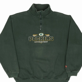 VINTAGE NFL GREEN BAY PACKERS QUARTER ZIP SWEATSHIRT 1990S SIZE LARGE soft fit
