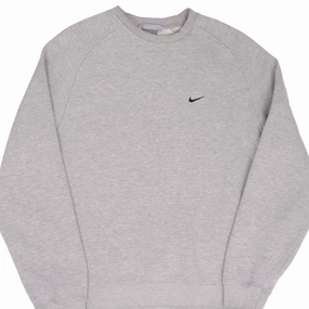 VINTAGE NIKE CLASSIC SWOOSH GRAY SWEATSHIRT 2000S SIZE LARGE Cozy Clothing Style anti shrinking