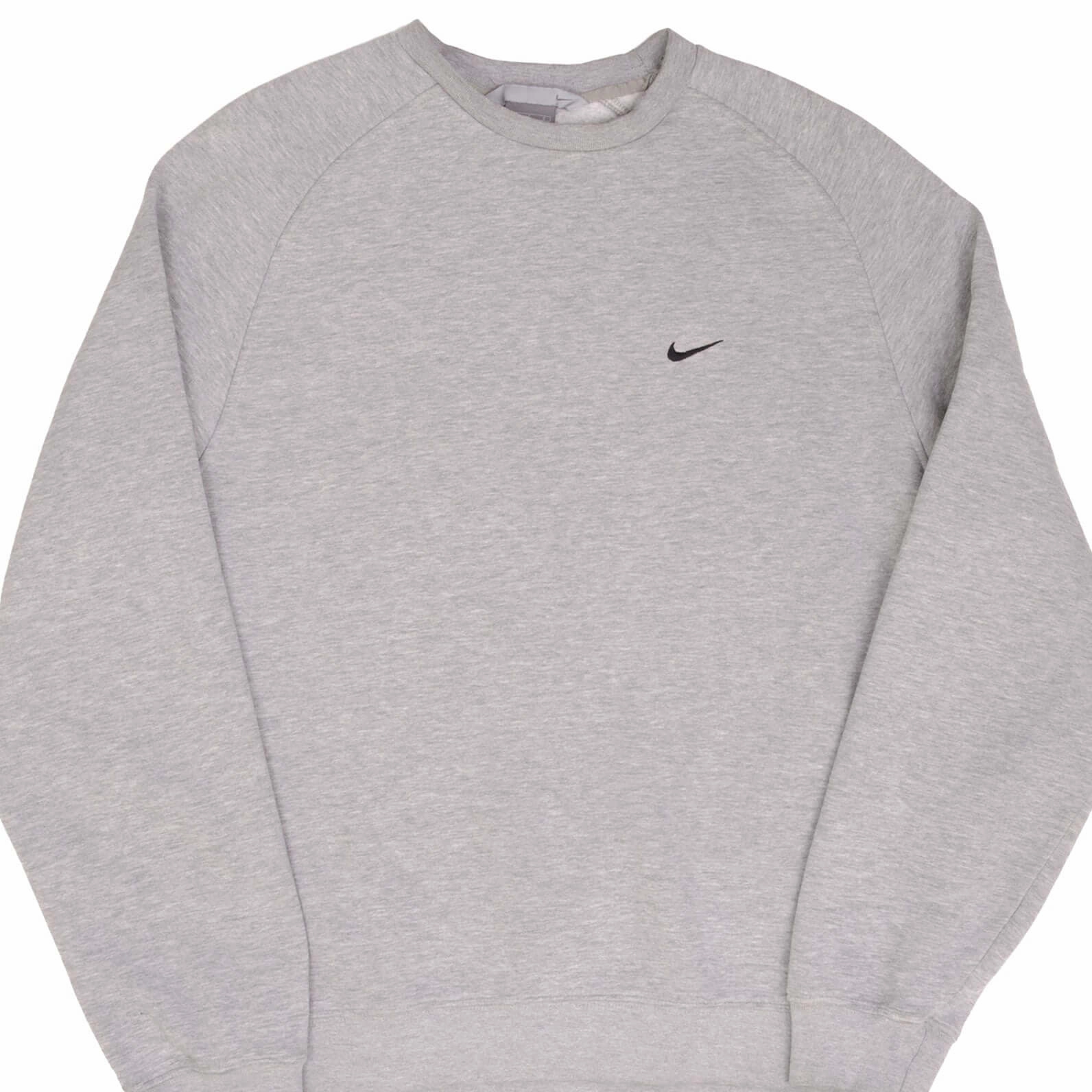 VINTAGE NIKE CLASSIC SWOOSH GRAY SWEATSHIRT 2000S SIZE LARGE Cozy Clothing Style anti shrinking