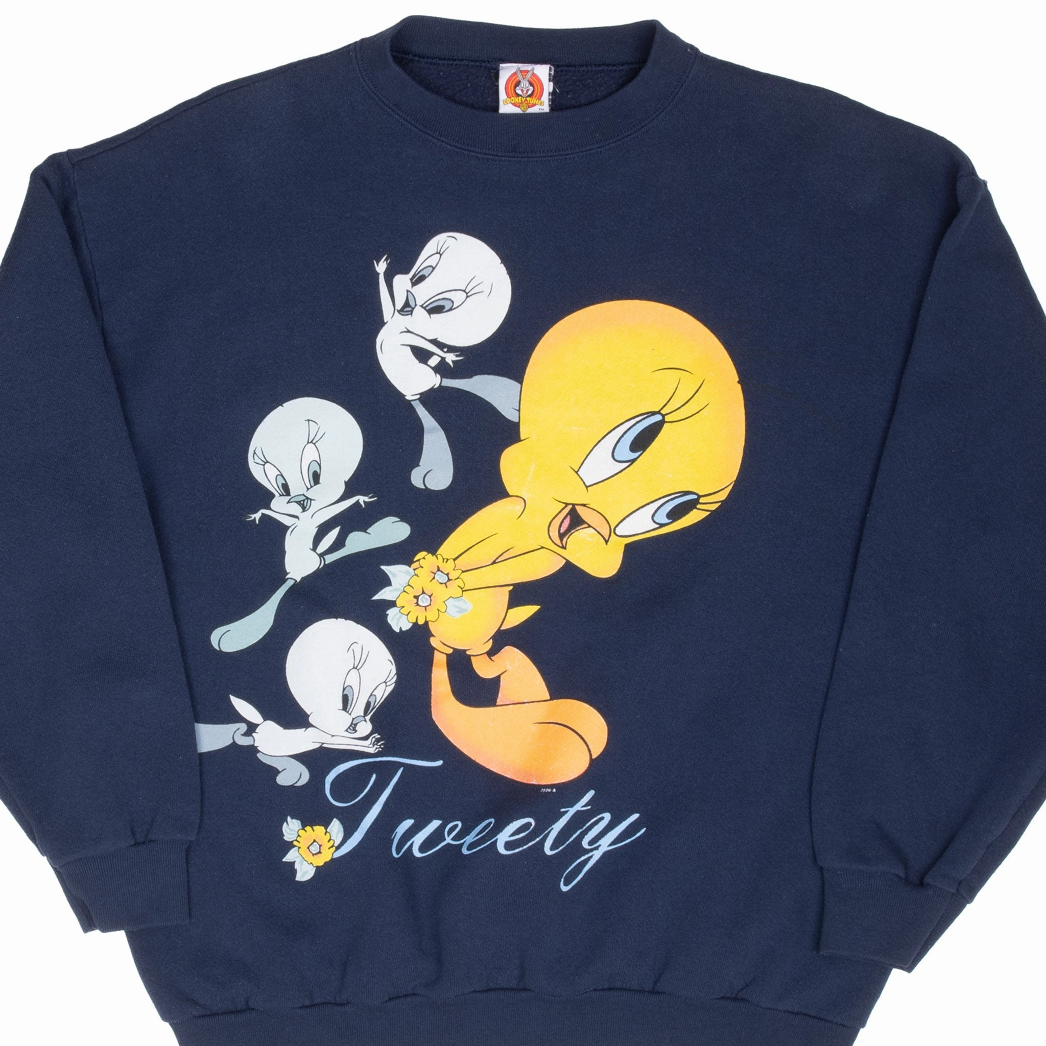 VINTAGE LOONEY TUNES TWEETY 1997 SWEATSHIRT LARGE MADE IN USA Layered Fashion Camping Comfort