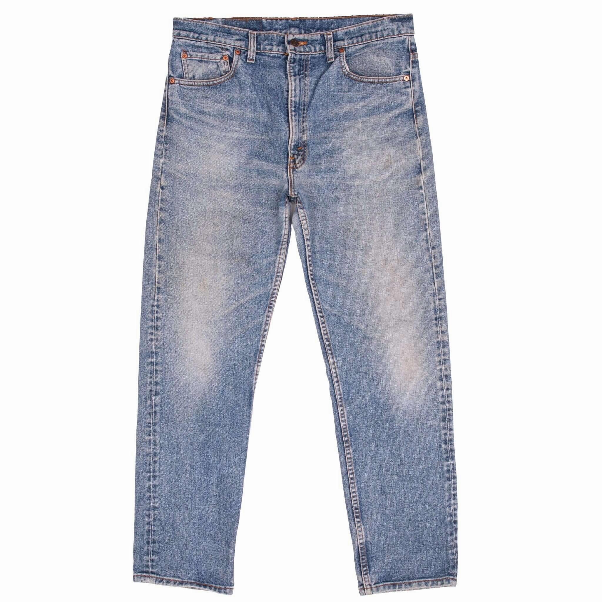 VINTAGE LEVIS 505 INDIGO JEANS 1980S SIZE L36 W31 MADE IN USA Road Trip Casual Friday Home Comfort Eco Friendly Dye