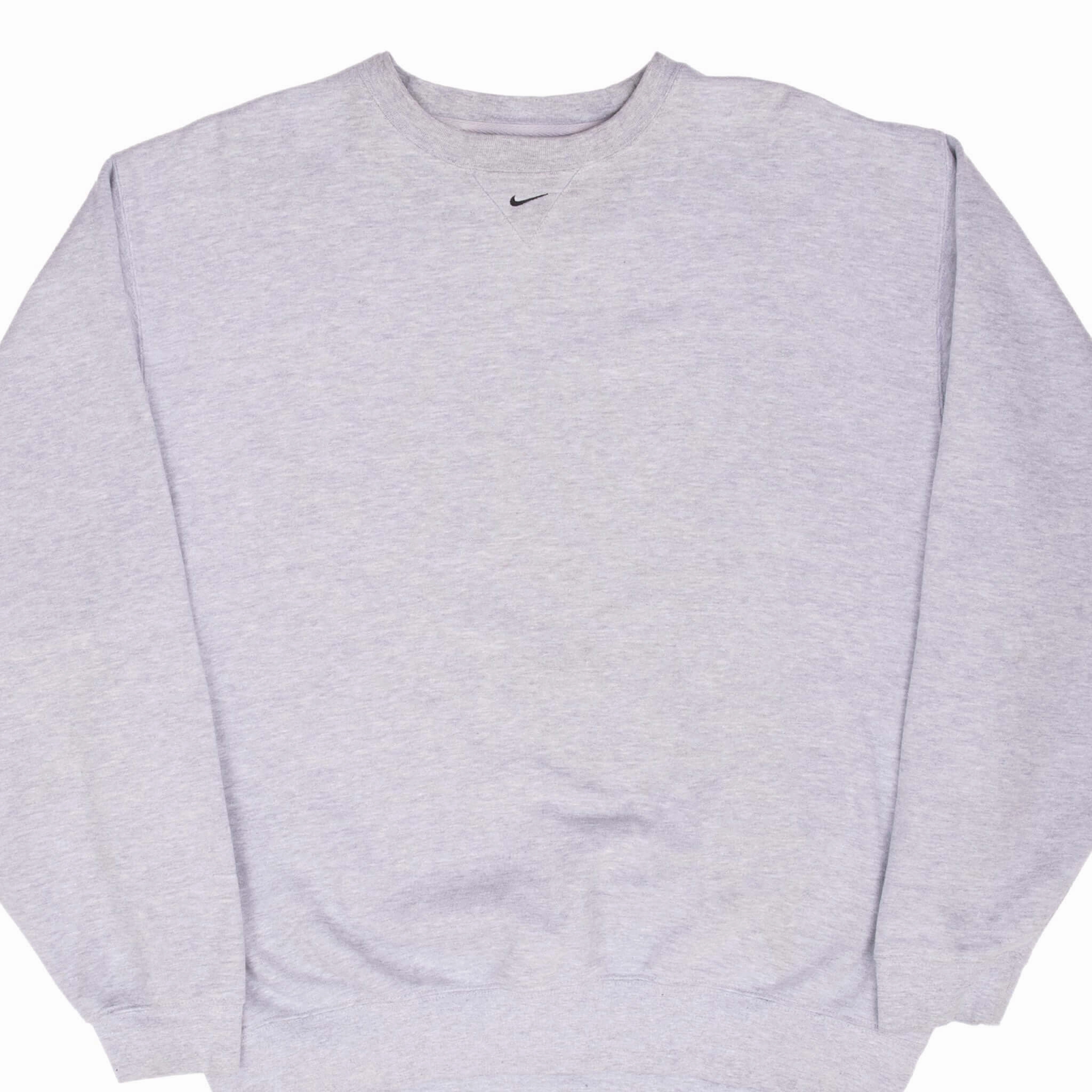 VINTAGE NIKE CENTER SWOOSH GREY CREWNECK SWEATSHIRT 2000S LARGE product watch punctuality Fashion Essential
