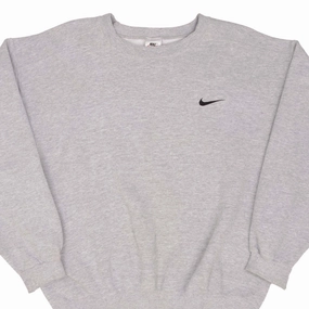 VINTAGE NIKE CLASSIC SWOOSH GRAY SWEATSHIRT 1990S SIZE MEDIUM Regular Fit