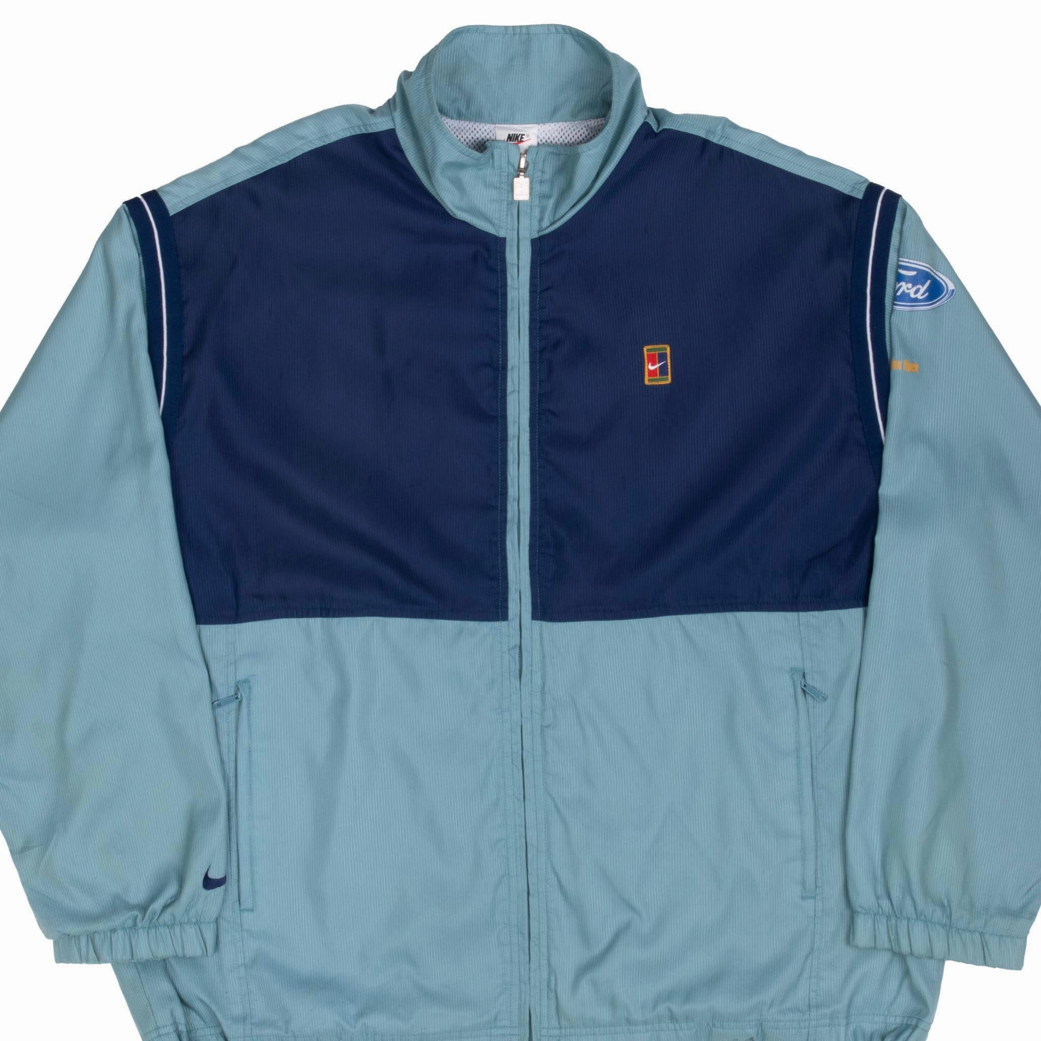 VINTAGE NIKE TENNIS AUSTRALIAN OPEN BLUE WINDBREAKER BEIGE JACKET 1990S XL Create