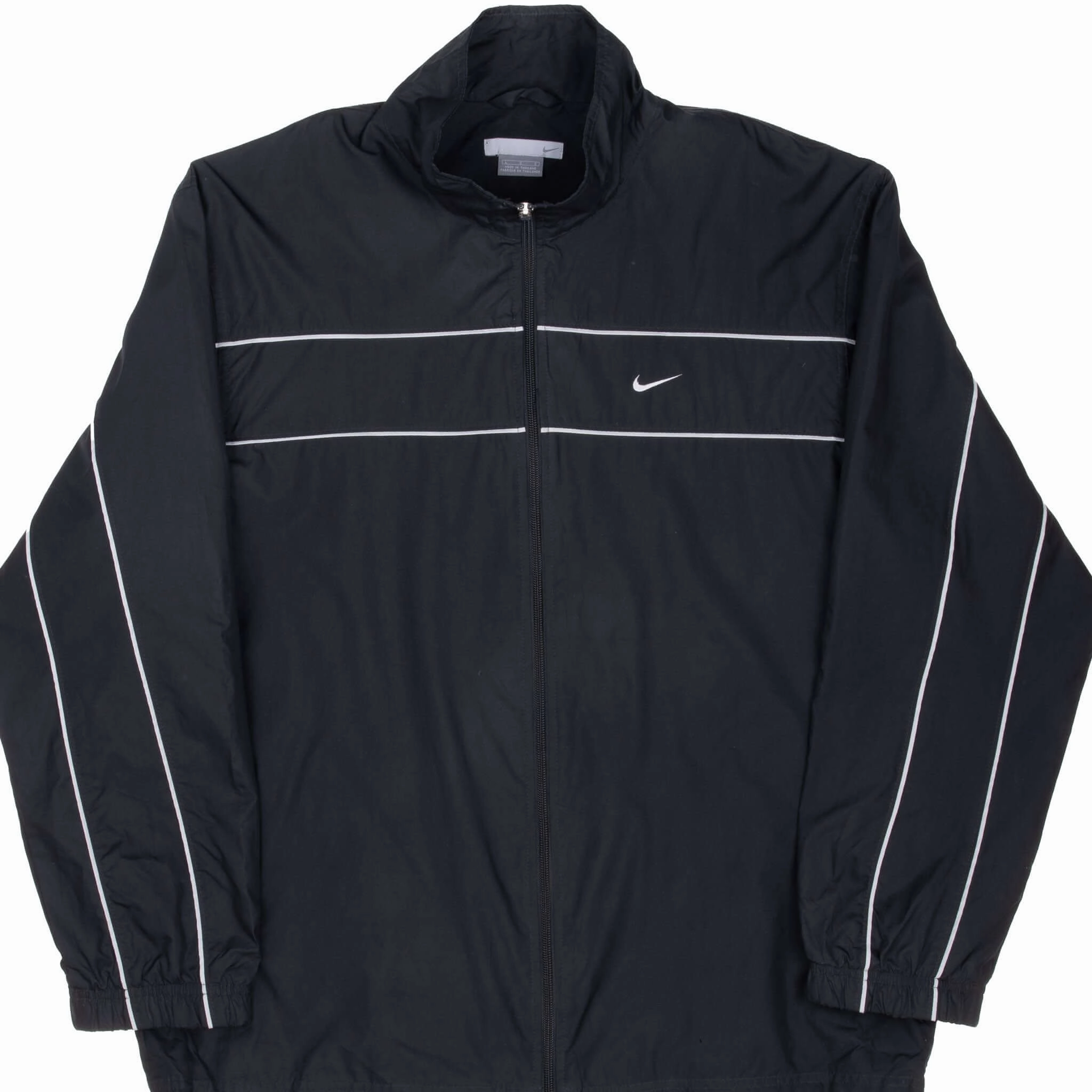 Waterproof Shell VINTAGE NIKE CLASSIC SWOOSH BLACK WINDBREAKER JACKET 2000S LARGE