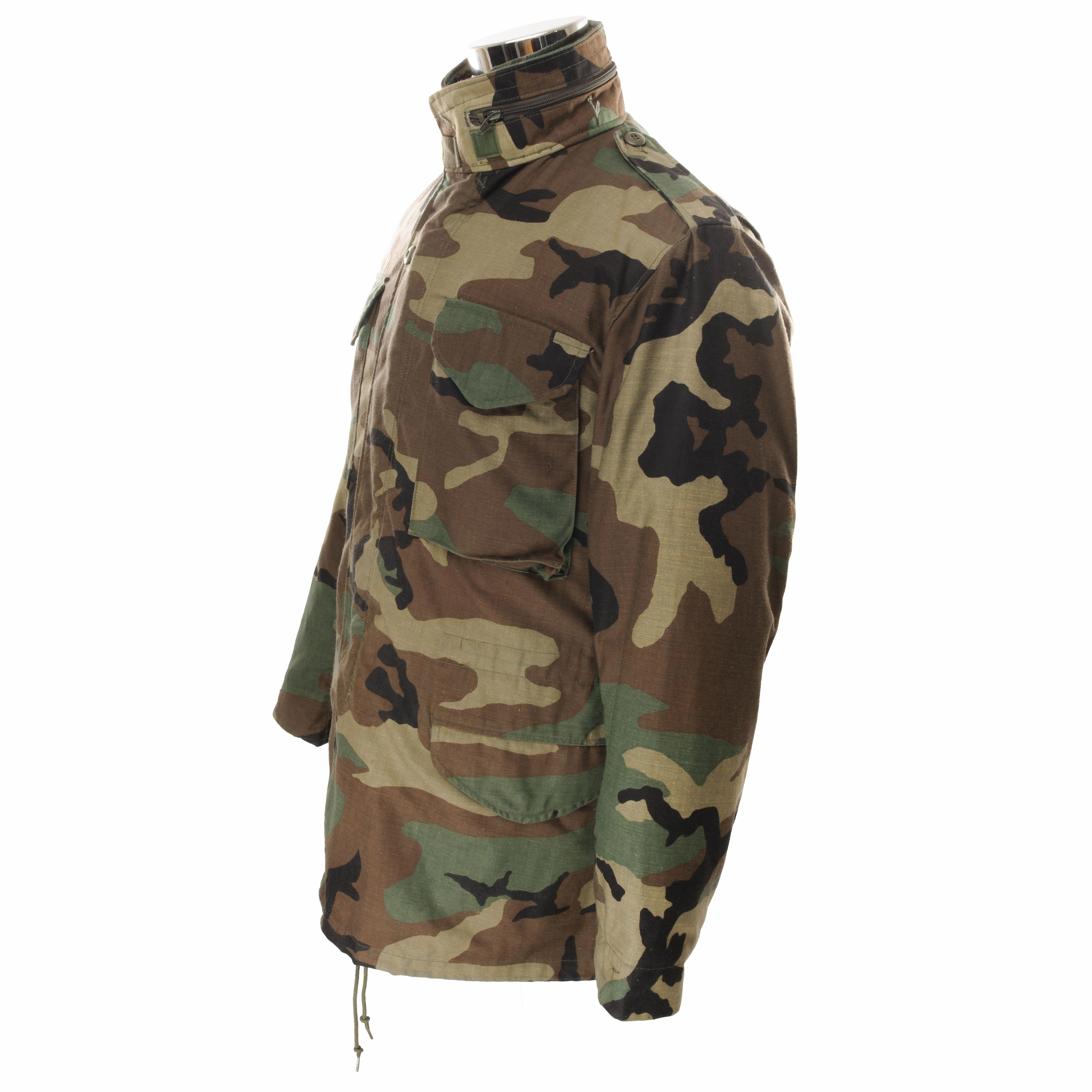 Flexible VINTAGE US ARMY M-1965 M65 WOODLAND CAMO FIELD JACKET 1989 SMALL LONG