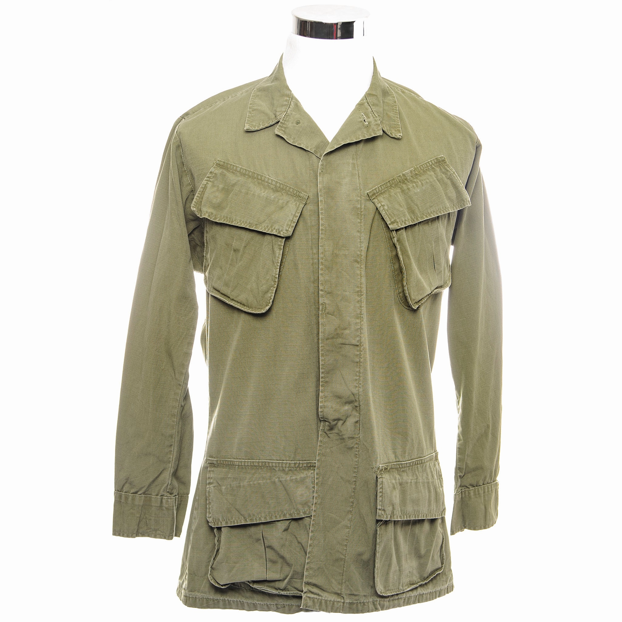 US ARMY TROPICAL COMBAT JACKET 5TH PATTERN RIPSTOP 1970 VIETNAM WAR SIZE SMALL LONG Document