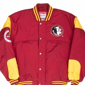 VINTAGE NCAA FSU FLORIDA STATE SEMINOLES WINDBREAKER PUFF BOMBER JACKET 1990S LARGE Weather Resistant Coating