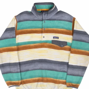 Active Jacket Active Fashion VINTAGE PATAGONIA SYNCHILLA SNAP T STRIPED FLEECE PULLOVER LARGE
