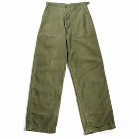 Minimal Stretch Fit US ARMY UTILITY OG-107 SATEEN TROUSERS PANTS 1961 VIETNAM WAR SIZE W28 L33 SMALL