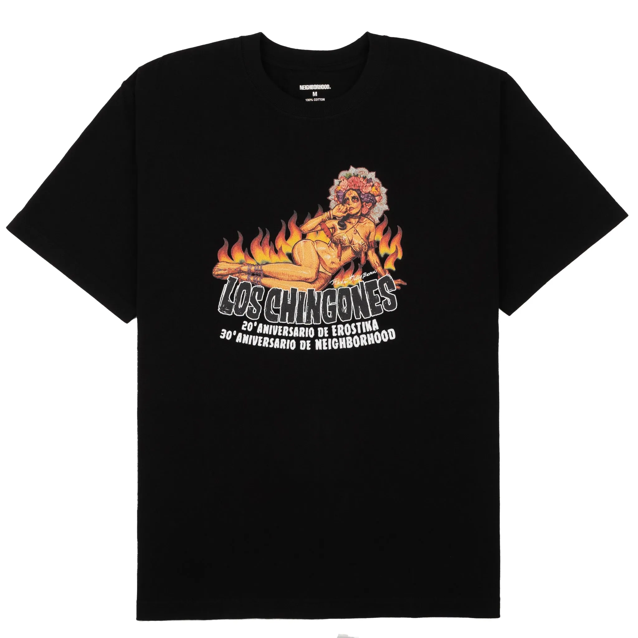 Neighborhood x Erostika Los Chingones Tee - Girl - Black Soft Feel Essential Style Wear