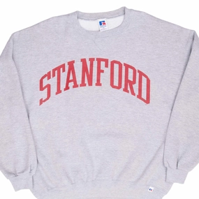 product weekend wearability surfing suitable VINTAGE STANFORD GREY RUSSELL CREWNECK SWEATSHIRT 1990S 2XL MADE IN USA