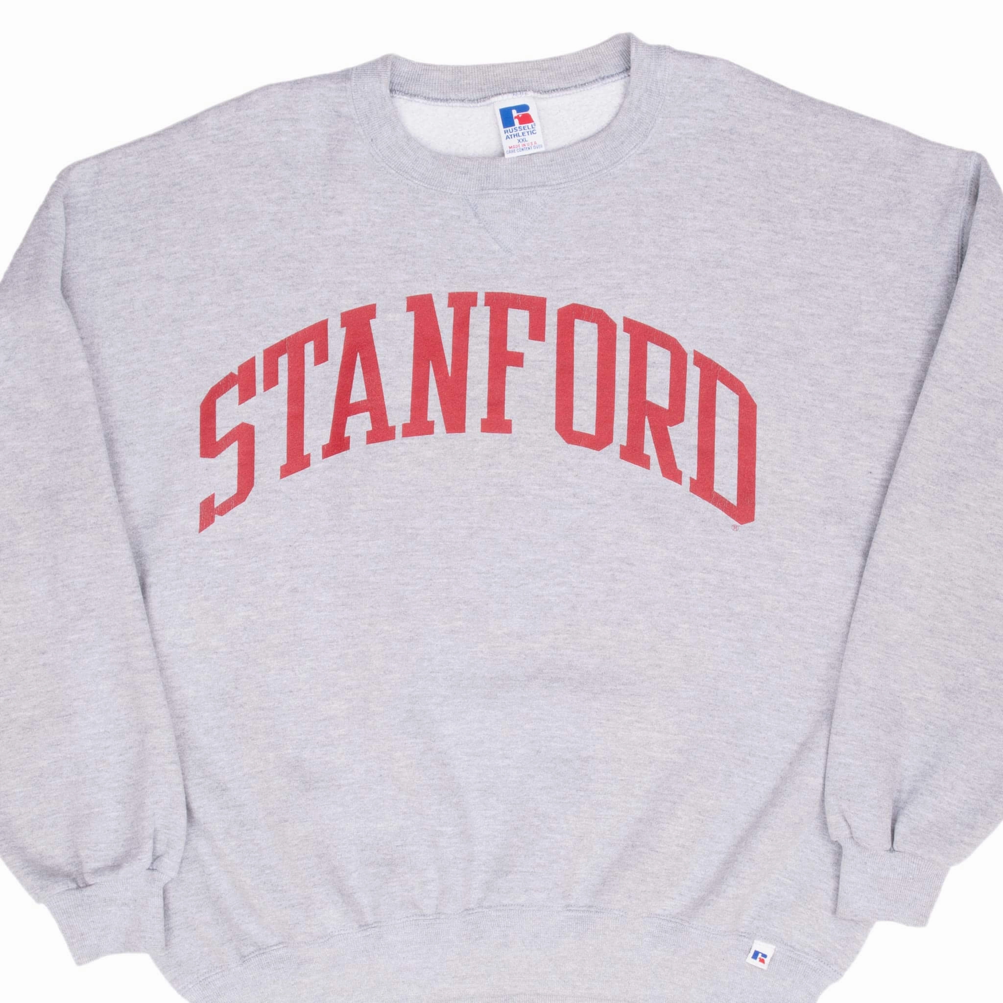 product weekend wearability surfing suitable VINTAGE STANFORD GREY RUSSELL CREWNECK SWEATSHIRT 1990S 2XL MADE IN USA