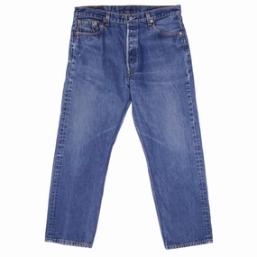 VINTAGE LEVIS 501 JEANS INDIGO 1990s SIZE W36 L29 MADE IN USA Perfect Length Year Round Piece