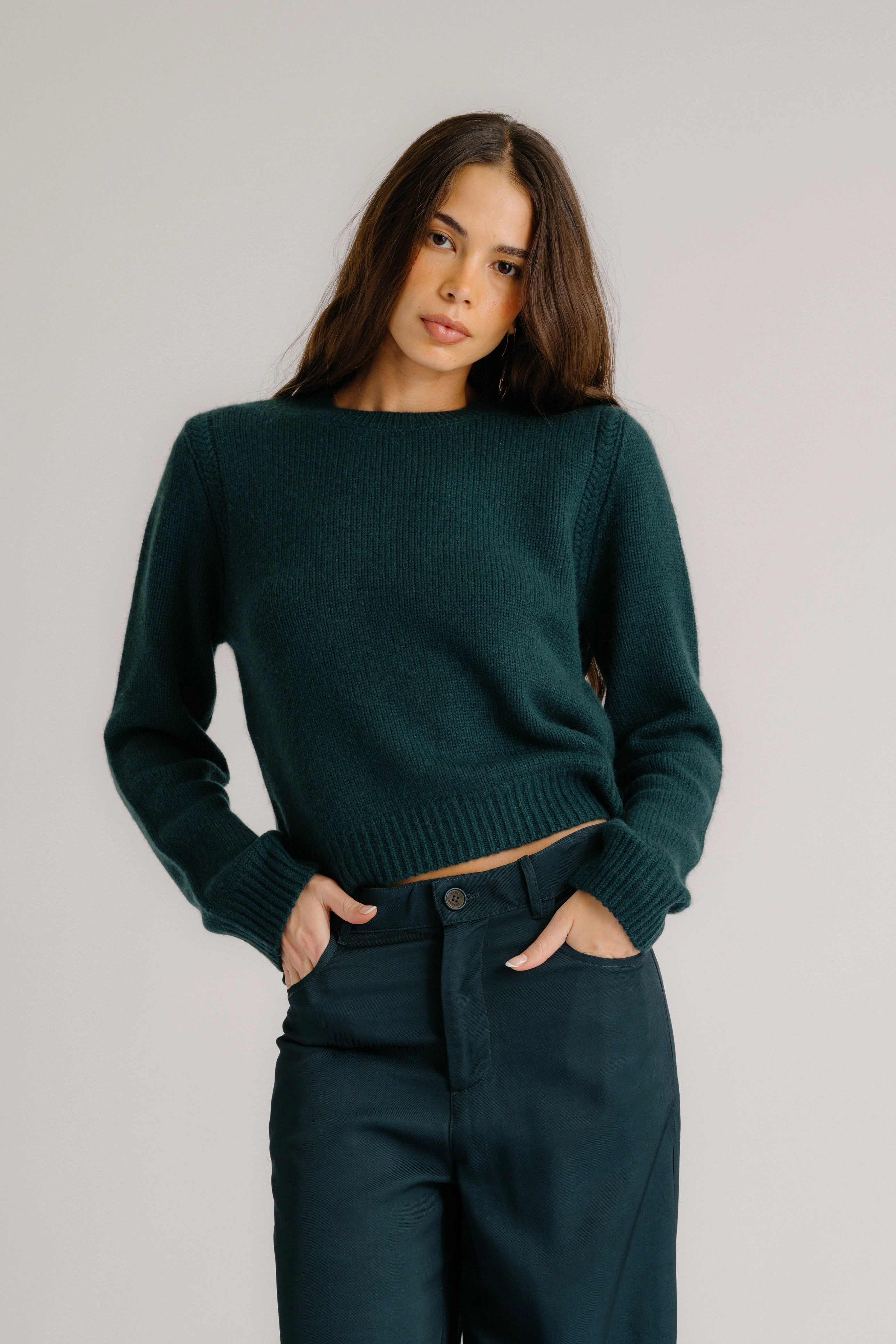NOA SHRUNKEN CASHMERE CREWNECK SWEATER | SACRAMENTO Warm Touch