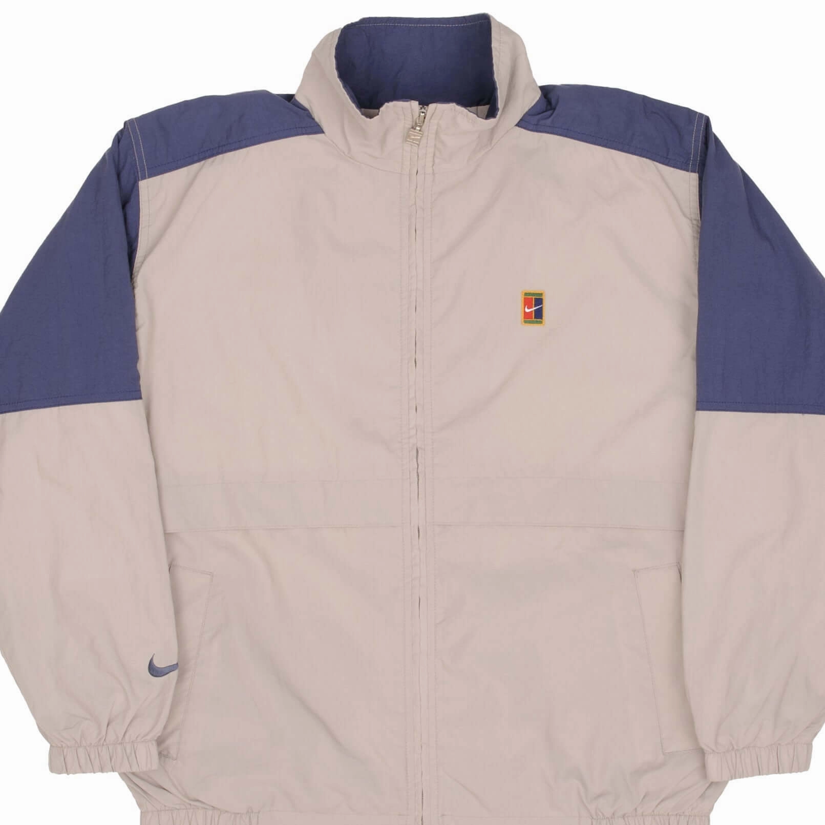 fireplace Adjustable Hem System VINTAGE NIKE TENNIS WINDBREAKER BEIGE JACKET 1990S SIZE MEDIUM