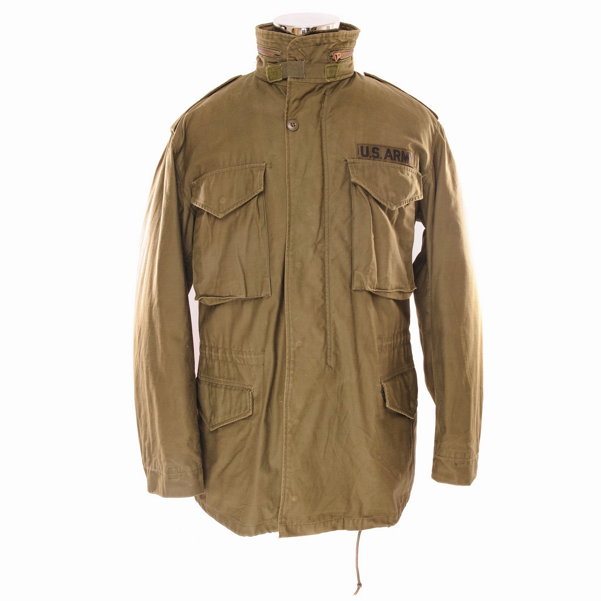 VINTAGE US ARMY M-1965 M65 FIELD JACKET 1980 SIZE MEDIUM LONG Prayer