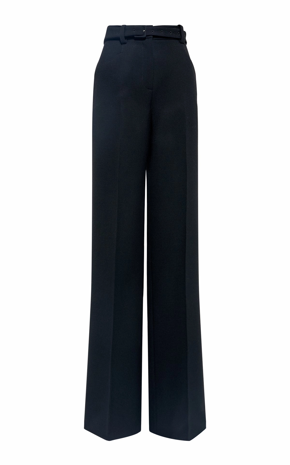Layering Comfort WindResistantMaterial Norman Wide-Leg Pant in Black Recycled Virgin Wool