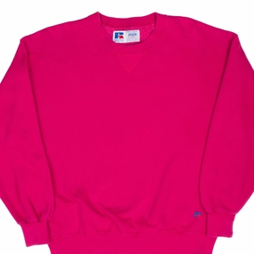 Cold-Weather Wear VINTAGE RUSSELL ATHLETIC BLANK PINK SWEATSHIRT 1990S LARGE MADE IN USA