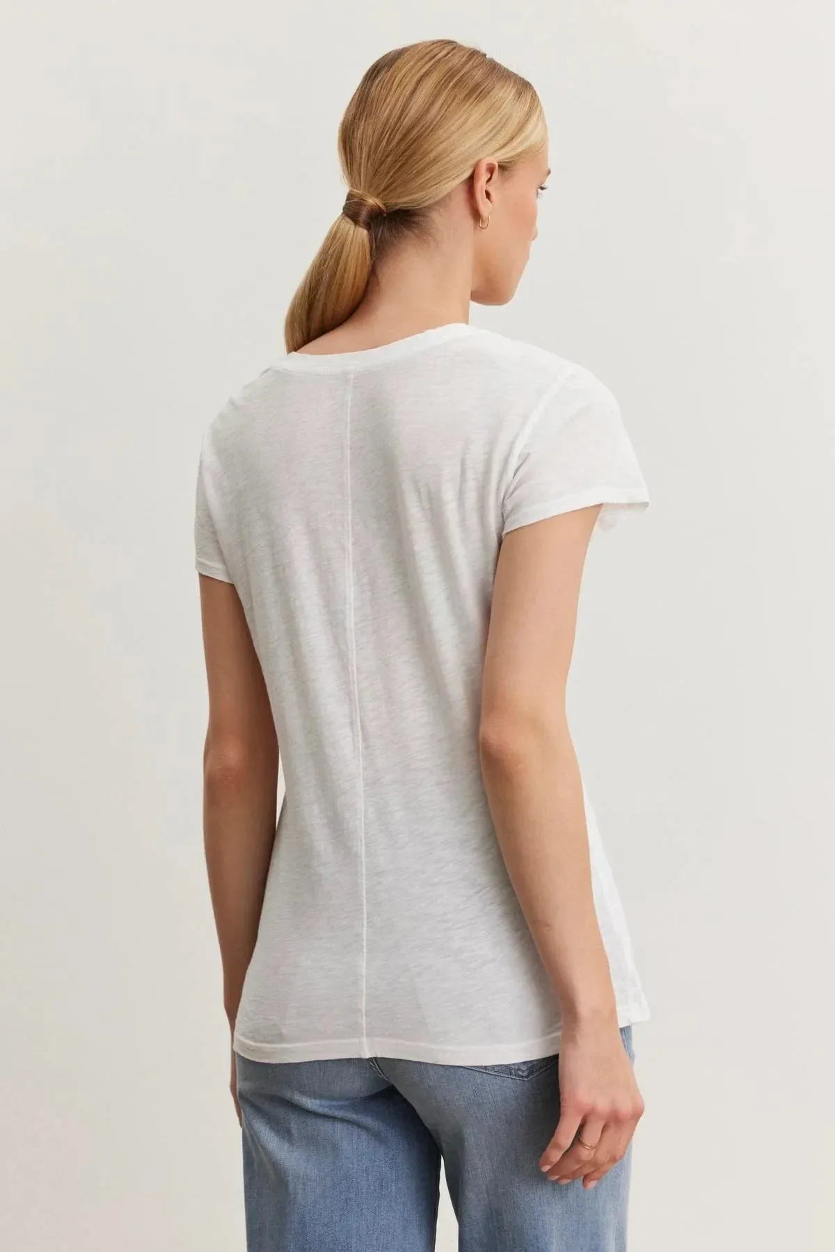 Odelia Cotton Slub Crew Neck Tee ZeroDistressFinish