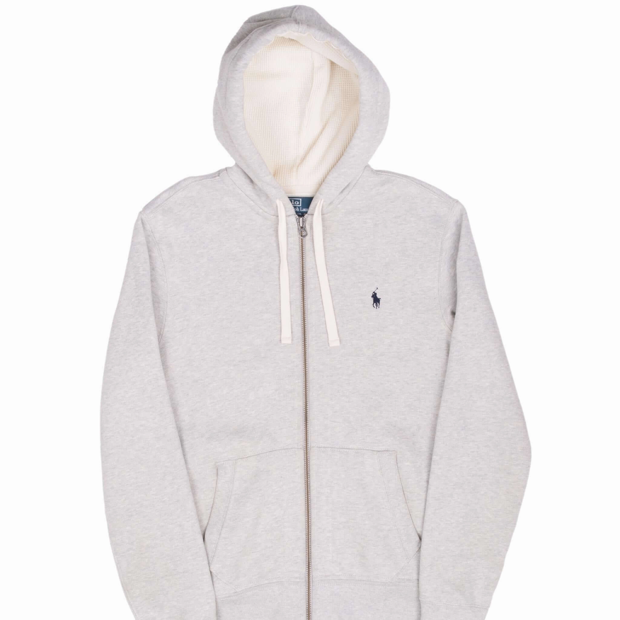 VINTAGE RALPH LAUREN FULL ZIP CLASSIC GREY HOODIE SWEATSHIRT 1990S MEDIUM Timeless Fashion