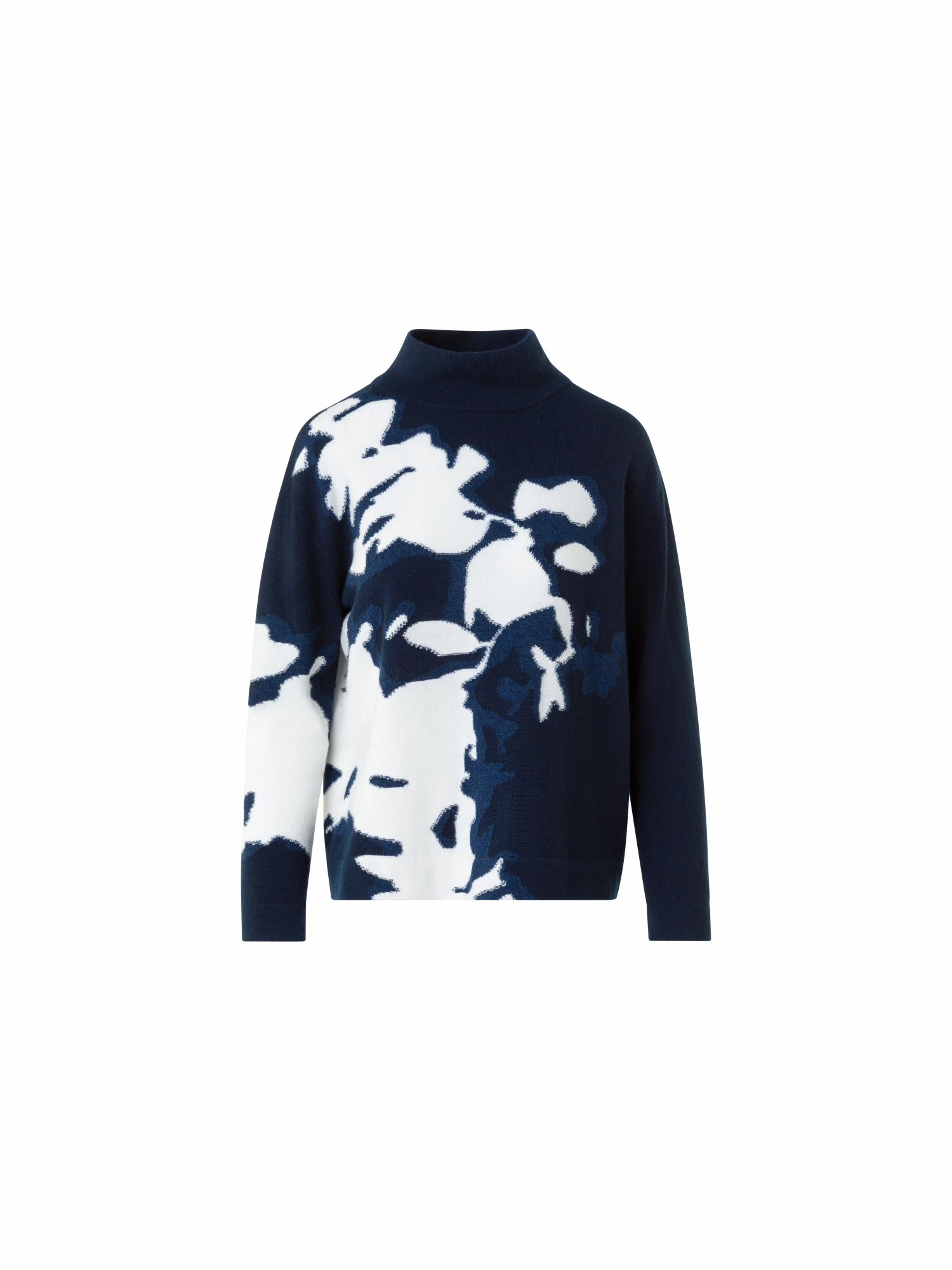 Mid layer Daywear Fit Cashmere Wildflower Intarsia Mock Neck Sweater