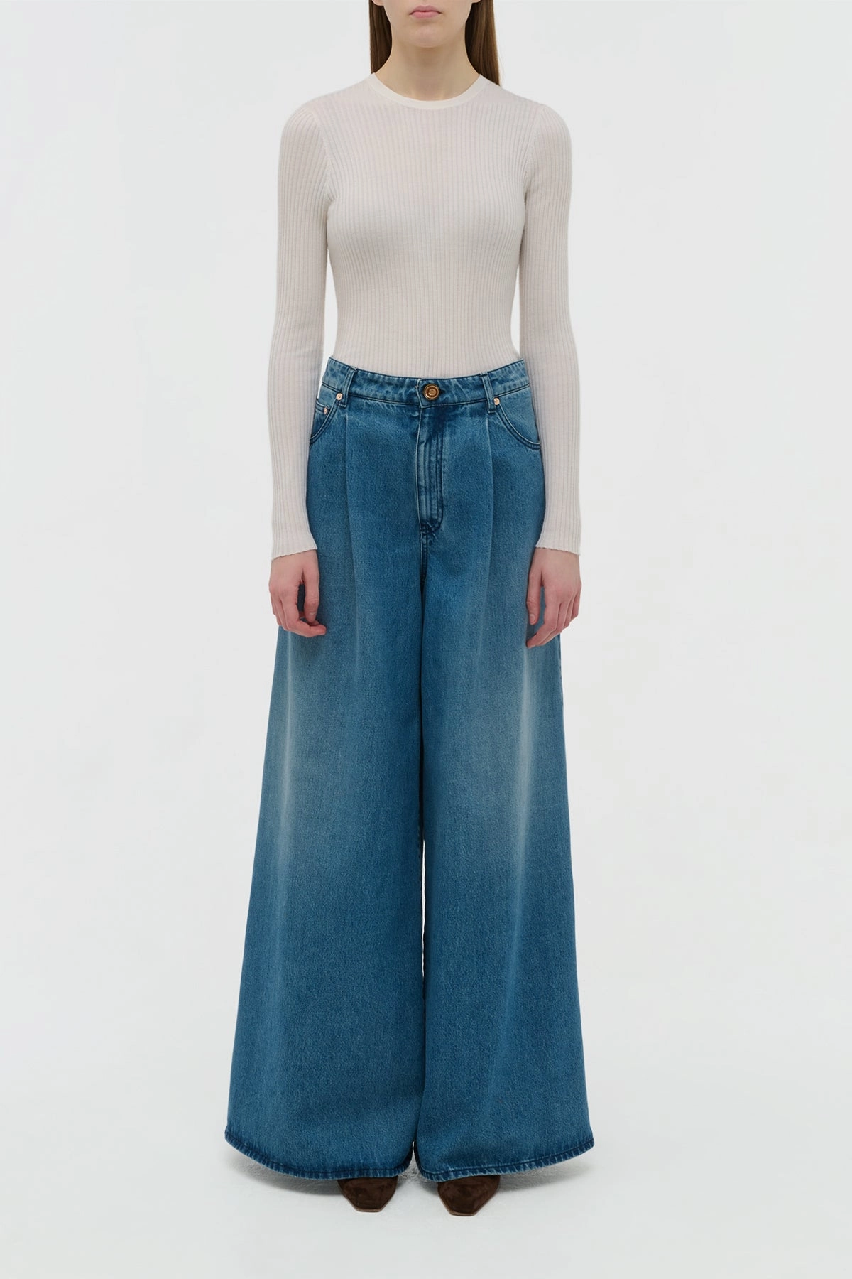 Brenn Wide-leg Jean in Uruguayan Blue Recycled Cotton Denim Outdoor Use Layering Comfort