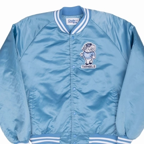 challenge Commend VINTAGE NCAA UNC TAR HEELS CAROLINA SATIN CHALK LINE BOMBER JACKET 1980S XL