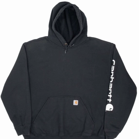 All Season Wear VINTAGE CARHARTT CLASSIC BLACK HOODIE SWEATSHIRT 2XL