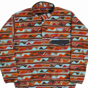 Button-up VINTAGE ORIGINAL PATAGONIA SYNCHILLA SNAP T MONOGRAM FLEECE PULLOVER SIZE XL